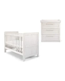 Mamas & Papas Mamas & Papas Atlas 2 Piece Nursery Furniture Set With Cot Bed & Dresser - Nimbus White