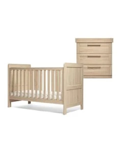 Mamas & Papas Mamas & Papas Atlas 2 Piece Nursery Furniture Set With Cot Bed & Dresser - Light Oak