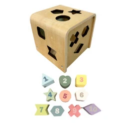 Just For Me Just For Me Wooden Shape Sorting 11 Piece Cube Toy