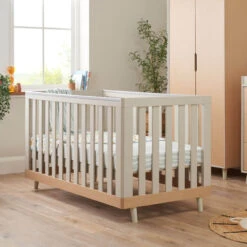 Tutti Bambini Tutti Bambini Hygge 2 Piece Nursery Furniture Set With Cot Bed And Dresser - Light Oak/White Sand -Push Chair Expert Sales tutti bambini hygge cot bed light oak white sand 1 74447.1705407290