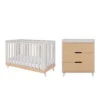Tutti Bambini Tutti Bambini Hygge Mini 2 Piece Nursery Furniture Set With Cot Bed And Dresser - Light Oak/White Sand -Push Chair Expert Sales tutti bambini hygge mini 2 piece room set light oak white sand 2 70125.1705401882