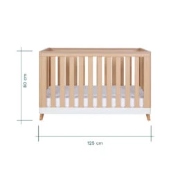 Tutti Bambini Tutti Bambini Hygge Mini 2 Piece Nursery Furniture Set With Cot Bed And Dresser - White/Light Oak -Push Chair Expert Sales tutti bambini hygge mini cot bed white light oak 13 41673.1705337711