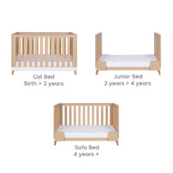 Tutti Bambini Tutti Bambini Hygge Mini 2 Piece Nursery Furniture Set With Cot Bed And Dresser - White/Light Oak -Push Chair Expert Sales tutti bambini hygge mini cot bed white light oak 7 95609.1705337711