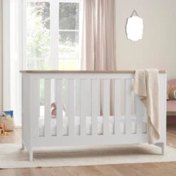 Tutti Bambini Tutti Bambini Verona 3 Piece Nursery Furniture Set With Cot Bed, Dresser And Wardrobe - White / Oak -Push Chair Expert Sales tutti bambini verona cot bed white oak 1 27406.1619780271 1