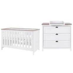 Tutti Bambini Tutti Bambini Verona 2 Piece Nursery Furniture Set With Cot Bed And Dresser - White / Oak